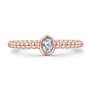 Female Elegant Promise Ring Rose Gold Plated Charm