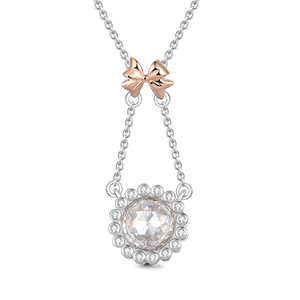 Bow Knot Necklace Quiet State of Mind Necklace Rose Gold Plated Gifts For Friends