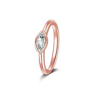 Droplet Rose Gold Wedding Halo Ring For Women