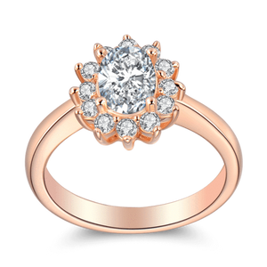 Dazzling Love Wedding Ring Rose Gold Plated For Women