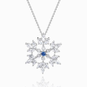 Snowflake Silver Pendant Necklace For Men Women