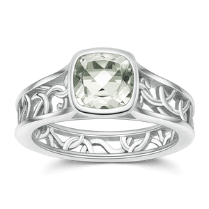 Green Crystal Wedding Ring 925 Sterling Silver For Women