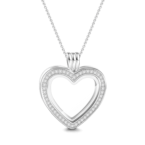 Heart Locket Necklace Silver Necklace For Women