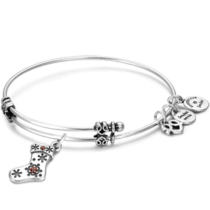 Christmas Stock Charm Bangle Silver For Children