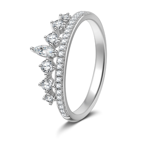 Princess Silver Ring With Zircon For Girls Women Birthday Gift