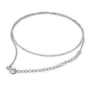 17.72Inch Sterling Silver Rolo Chain Length Adjustable For Men Women