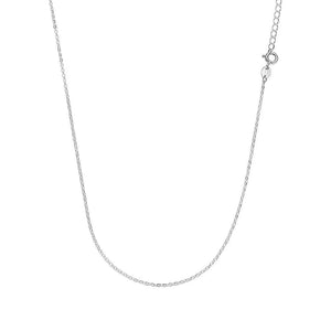 17.72Inch Sterling Silver Rolo Chain Length Adjustable For Men Women