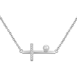 Cross Necklace Peal Necklace For Women