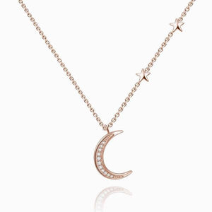Stars And Moon Necklace Rose Gold Plated Stylish