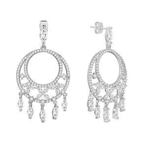 Fashion Pendant Copper Flower Earrings For Women