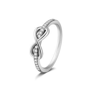 Infinity Ring With Swarovski Zircon Sterling Silver For Girls Women