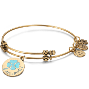 Four Leaf Clover Engraved Charm Bangle Gold Plated For Women Girls