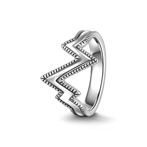 ECG Silver Ring Simple Fashion Ring For Girls Friends