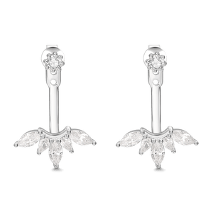 Women's Sacred Flower Silver Stud Earrings