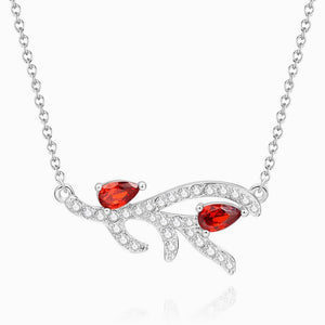 Antler Necklace With Swarovski Zircon Platinum Plated Christmas Gift