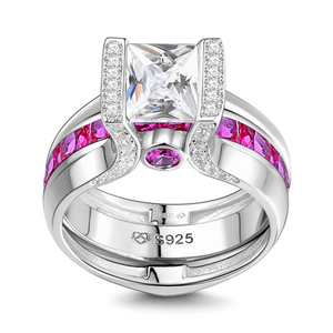 Female Zirconia Vintage Engagement Ring 925 Sterling Silver