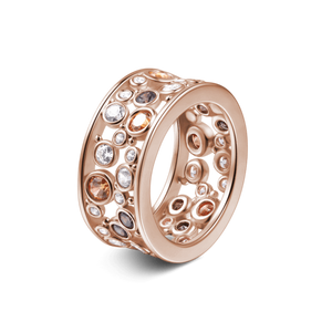 Lucky Halo Simple Ring Rose Gold Plated Silver For Women
