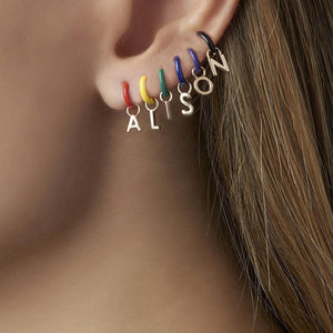 Alphabet O Earrings Gold Plated Alloy