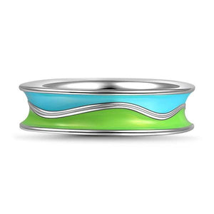 Nature Clear Water Sky Modern Ring 925 Sterling Silver For Girls