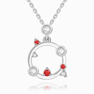 Completeness Circle Necklace With Zircon Platinum Plated For Men Women