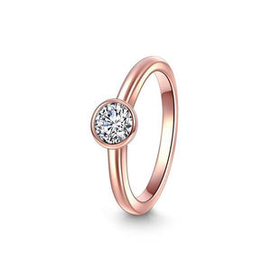 Only Love Circle Halo Wedding Ring Rose Gold For Women