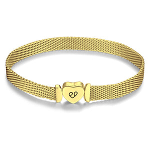 Modern Heart Gold Bracelet For Women Girls Unique Gift